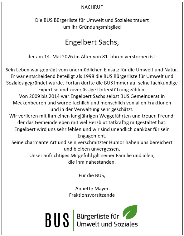 Nachruf Engelbert Sachs